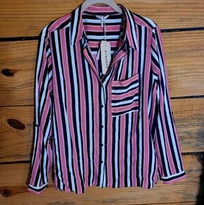 NWT* Esqualo* Striped Blouse* Navy/Pink/White* Sz 8